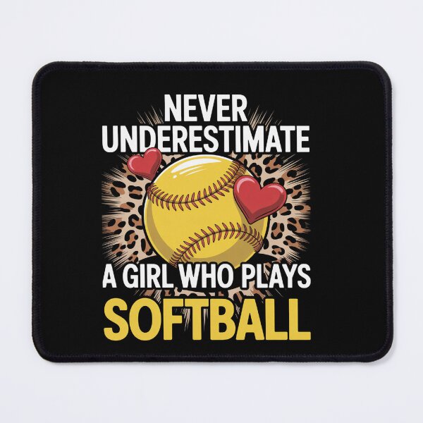 Item preview, Never Underestimate A Girl Who Plays Softball designed and sold by MeowtivationP.