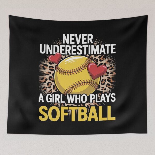 Item preview, Never Underestimate A Girl Who Plays Softball designed and sold by MeowtivationP.