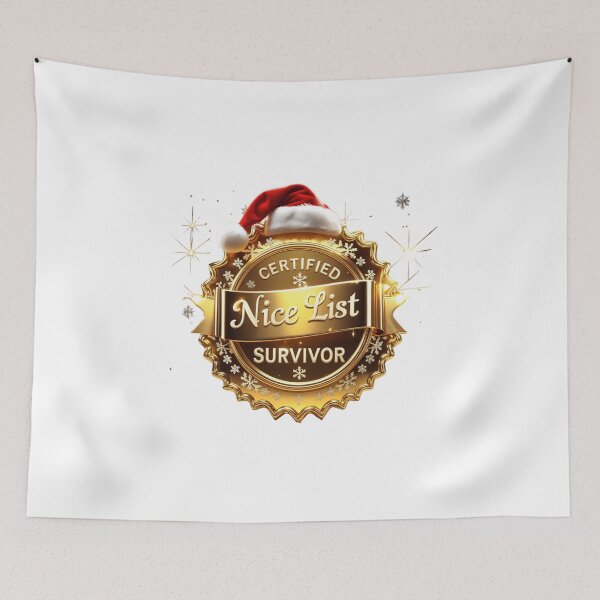 Item preview, Nice List Survivor christmas badge designed and sold by SloganSauce.