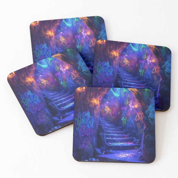 Item preview, Neon graffiti in a magical cave designed and sold by Mianku | Für das Leben.