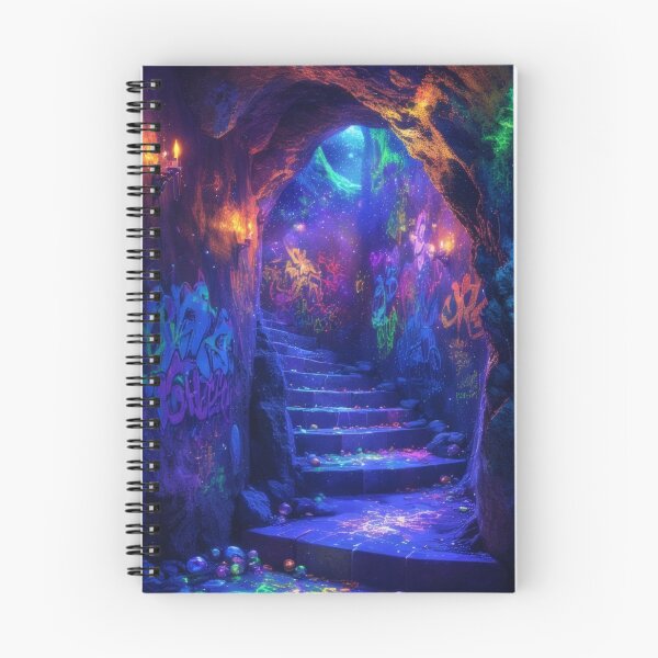 Item preview, Neon graffiti in a magical cave designed and sold by Mianku | Für das Leben.