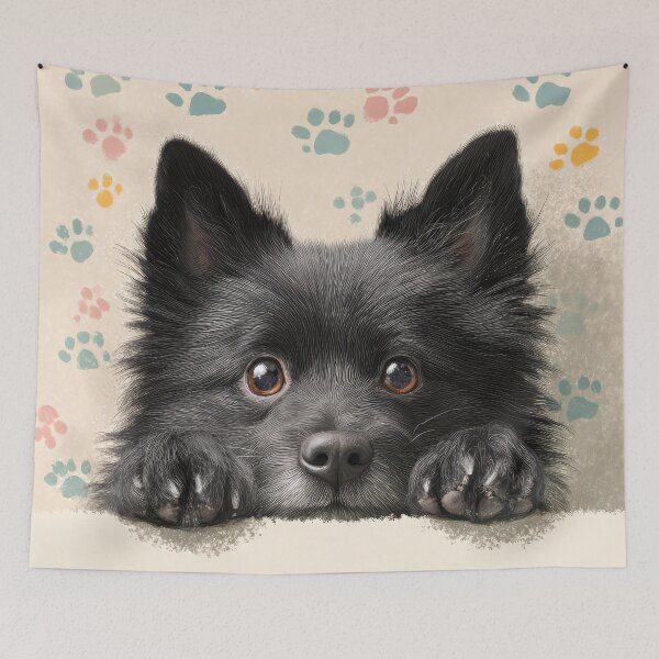 Item preview, Schipperke Peeking over Wall 01 designed and sold by Elisabeth Lucas.