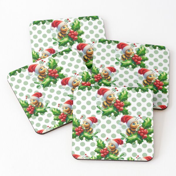 Item preview, Cute Christmas Bee Pattern designed and sold by HopeAndHustle.