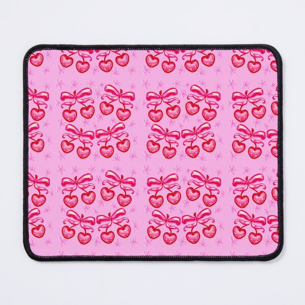 Item preview, Pattern Preppy Vintage Coquette Pink Cherry Bow  designed and sold by BluwTuwip.