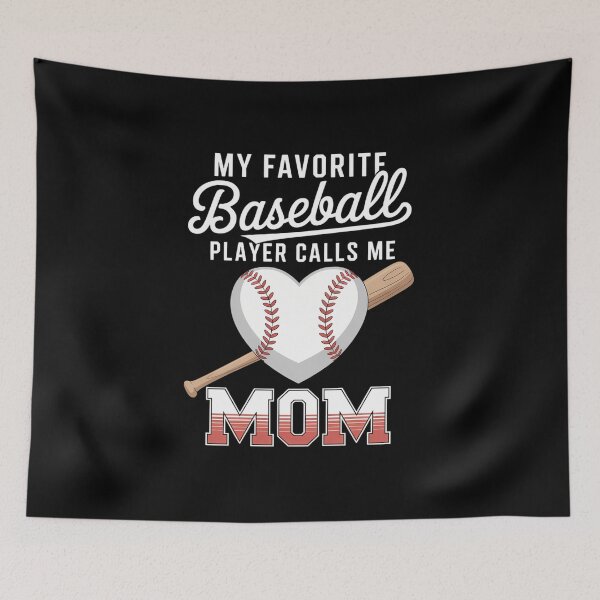 Item preview, My Favorite Baseball Player Calls Me Mom Heart Baseball designed and sold by FlankinMew.