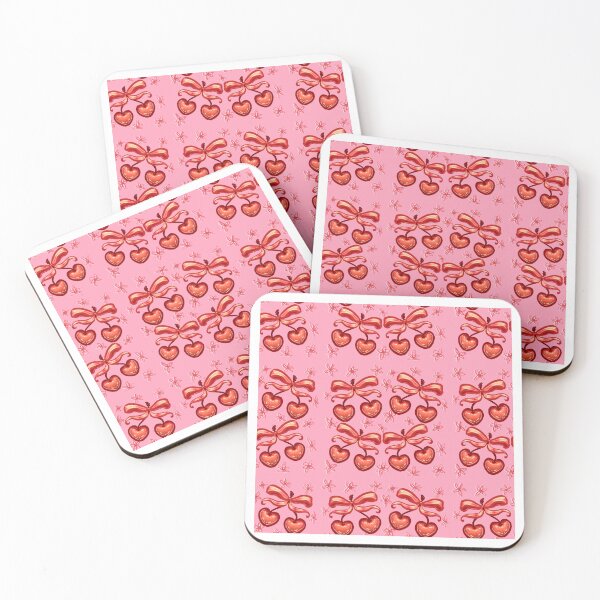 Item preview, Pattern Preppy Vintage Coquette Pastel Red Cherry Bow  designed and sold by BluwTuwip.