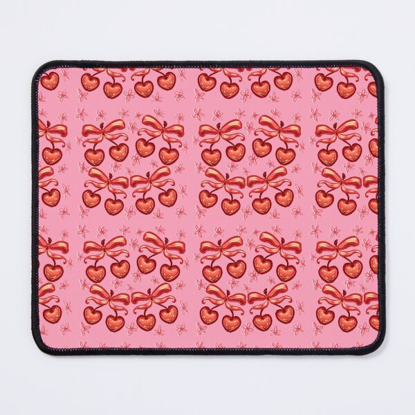 Item preview, Pattern Preppy Vintage Coquette Pastel Red Cherry Bow designed and sold by BluwTuwip.