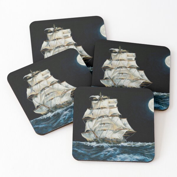 Item preview, Ariel sailing under a full moon designed and sold by Mackenzie Moulton International Artist .