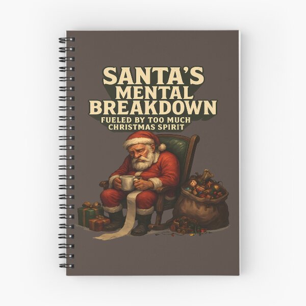 Item preview, Funny Santa’s Mental Breakdown – Vintage Christmas Humor Design | Dark Comedy Holiday Art Print designed and sold by Raslanity.