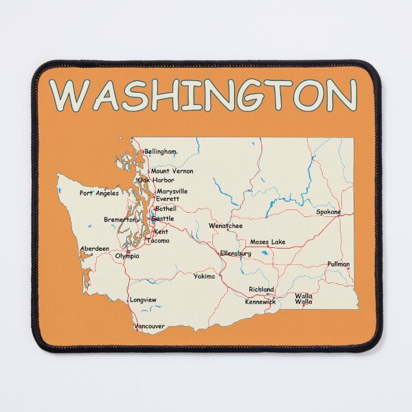 Item preview, Washington State Map | Vintage Style Road Trip Cities Tee designed and sold by mashmosh.