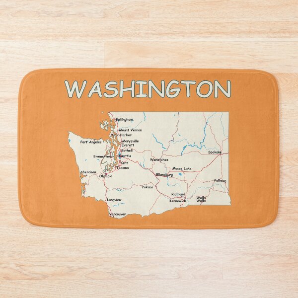 Item preview, Washington State Map | Vintage Style Road Trip Cities Tee designed and sold by mashmosh.