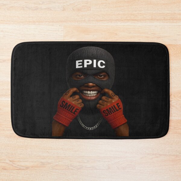 Item preview, EPIC Balaclava Smile — Streetwear Masked Portrait with SMILE Gloves | Urban Graphic Tee designed and sold by Raslanity.