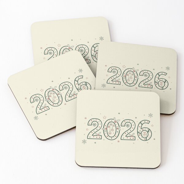 Item preview, 2026 Christmas Design | Minimalist Holiday Numbers with Cute Decorations designed and sold by Xatutik.art.