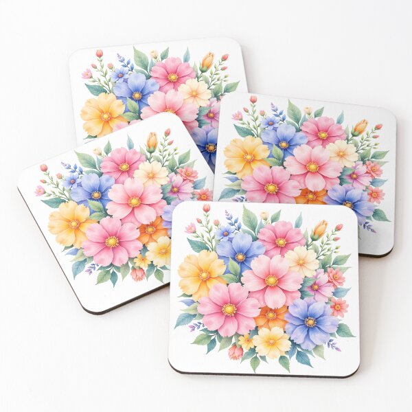 Item preview, Watercolor Floral Mosaic - Tender Tints designed and sold by Petalandfur.