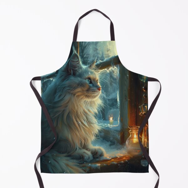Item preview, White Mystical Cat – Winter Candlelight designed and sold by Erika Kaisersot.