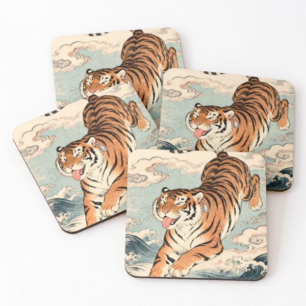 Item preview, Playful Tiger Wave – Japanese Ukiyo-E Style Art designed and sold by iwzzuel.