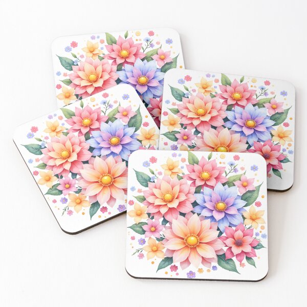 Item preview, Watercolor Floral Mosaic - Serenade of Shades designed and sold by Petalandfur.