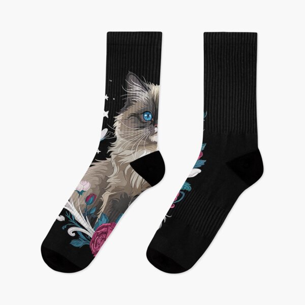 Item preview, Siamese cat with flowers, vintage look, floral Siam Cat  designed and sold by KotexTemu.