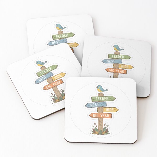 Item preview, Whimsical Birding Sign Sticker- Feeder, Nest, Hide, Big Year Arrows designed and sold by NatureNookTees.