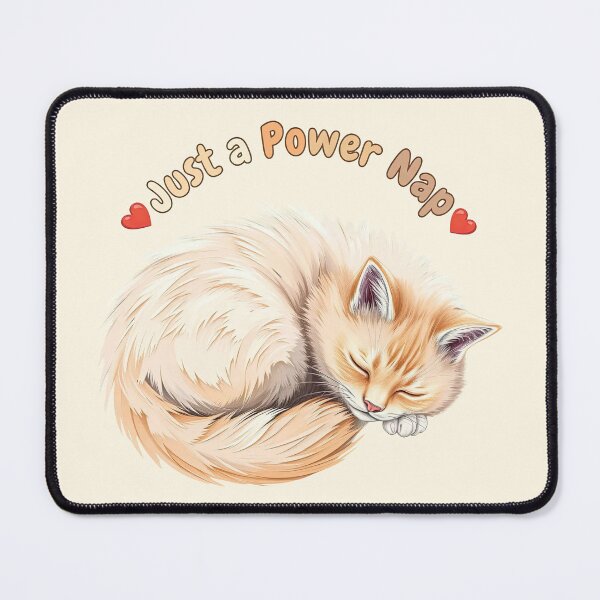 Item preview, Just A Power Nap - Cute Fluffy Sleeping Cat Design designed and sold by MCT-GALLERY.