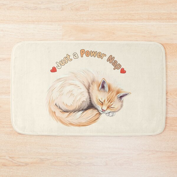 Item preview, Just A Power Nap - Cute Fluffy Sleeping Cat Design designed and sold by MCT-GALLERY.