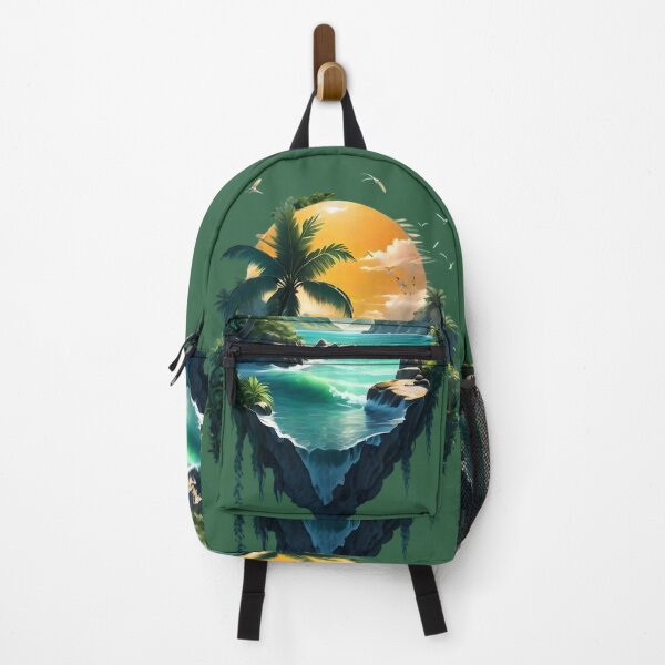 Item preview, Floating Tropical Island Sunset Fantasy Art designed and sold by Kruti Collection.