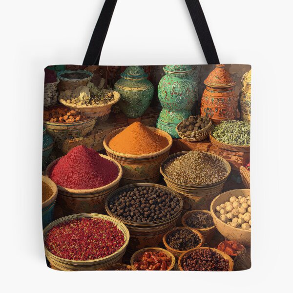 Item preview, colorful spice market stall designed and sold by thewandswant.