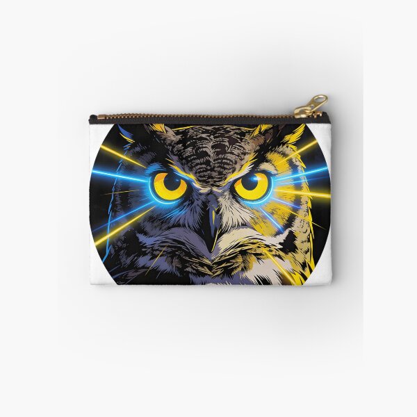 Item preview, Mesmerizing Great Horned Owl Eyes with Neon Glow - Pop Art Nature Print designed and sold by NatureNookTees.