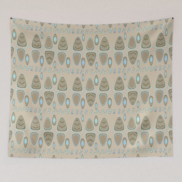 Item preview, Blue and Brown Abstract Pebbles  designed and sold by JaygiesDesign.