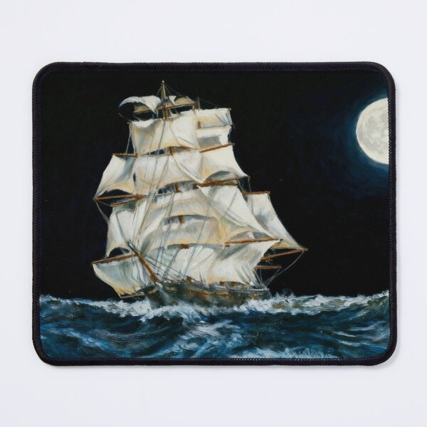 Item preview, Ariel sailing under a full moon designed and sold by Mackenzie Moulton International Artist .