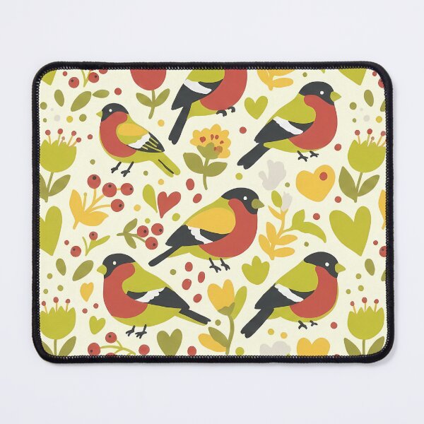 Item preview, Bullfinch berry garden pattern – Scandinavian Folk Art by heidiannemorris © designed and sold by FOLK ART FUSION by heidiannemorris.