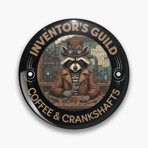 Item preview, Inventor’s Guild – Steampunk Raccoon Workshop Illustration  designed and sold by Dogandesighn.