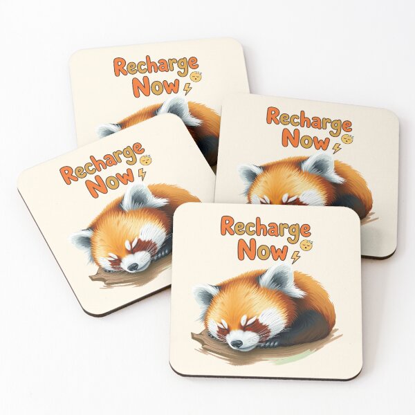 Item preview, Recharge Now Panda - Cute Sleeping Red Panda for Energy designed and sold by MCT-GALLERY.