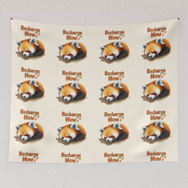 Item preview, Recharge Now Panda - Cute Sleeping Red Panda for Energy designed and sold by MCT-GALLERY.