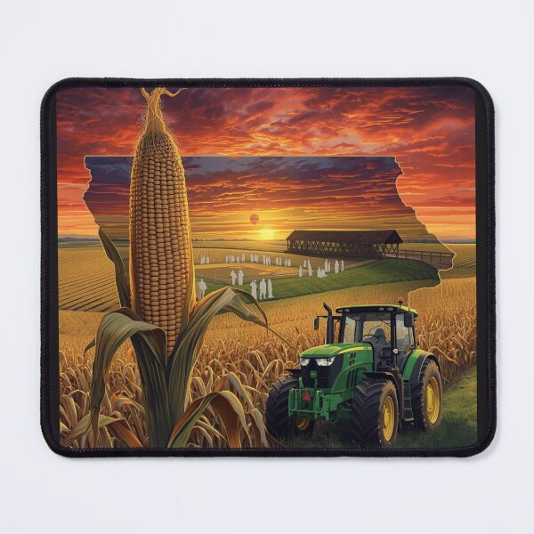 Item preview, Iowa Pride Farm Sunset - Corn Fields, Tractor & Covered Bridge Silhouette designed and sold by TitanRN.