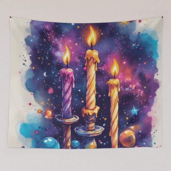 Item preview, Candlelight in a cosmic watercolor universe designed and sold by Mianku | Für das Leben.