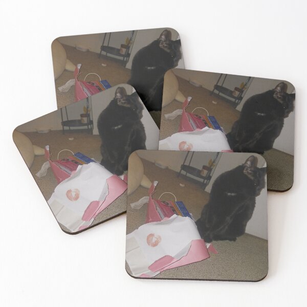 Item preview, Cover girl kitty (black cat posing with a lipstick print) designed and sold by Mycaur2319.