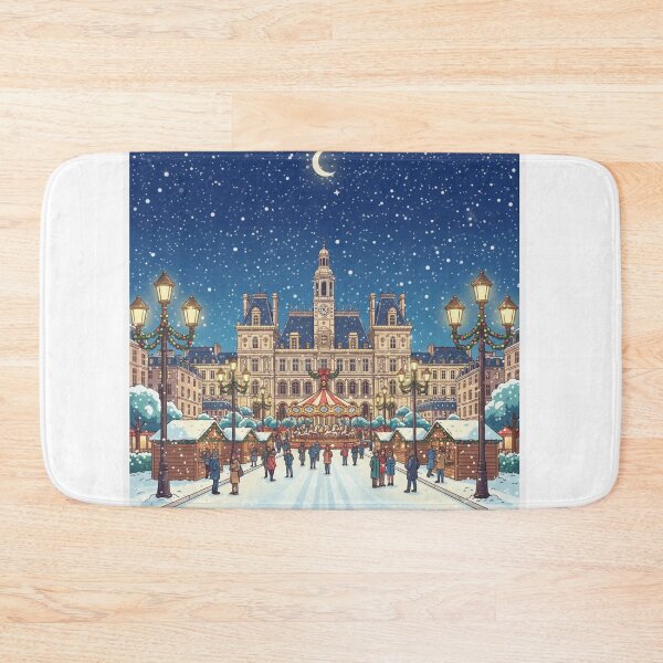 Item preview, Christmas - Paris at Christmas poster City Hall designed and sold by PYXOO.
