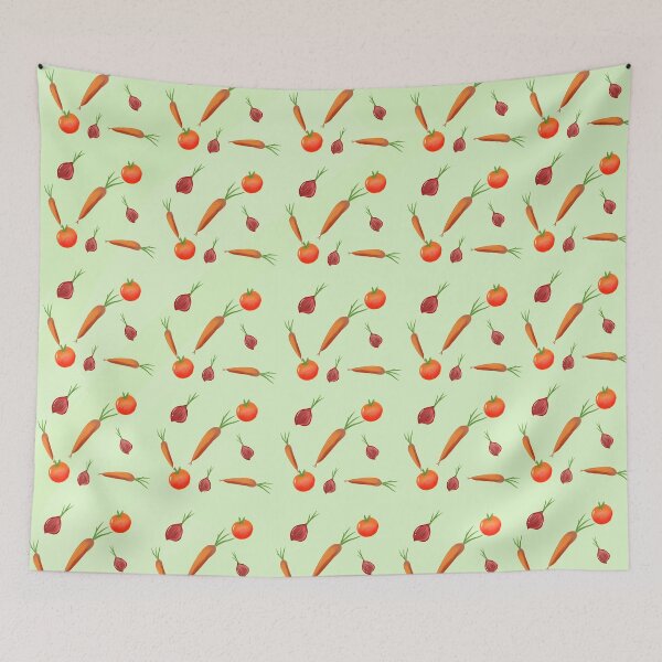 Item preview, Veggies pattern green background  designed and sold by Whimsical-fairy.