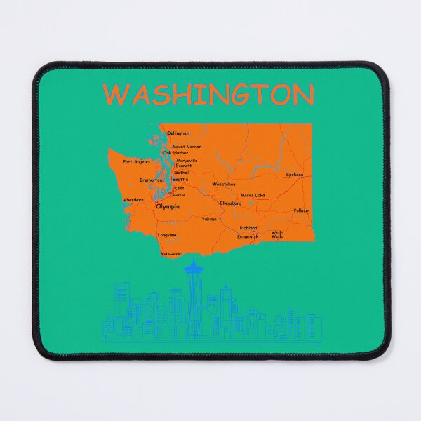 Item preview, The Evergreen State Vibe, Classic Washington Map & Seattle Skyline designed and sold by mashmosh.