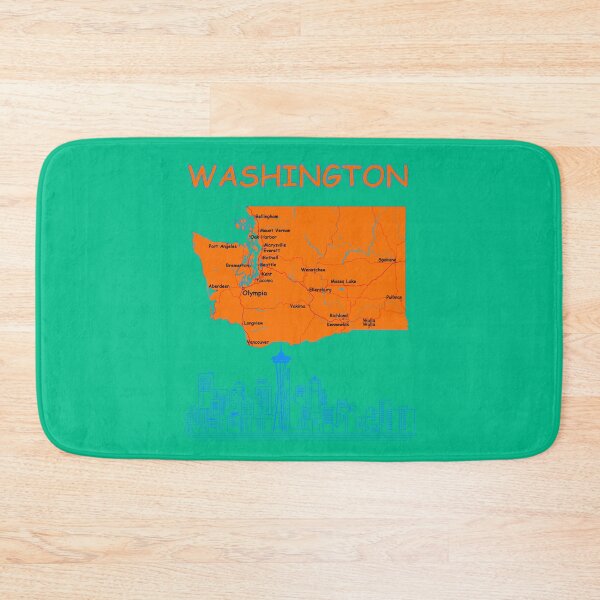 Item preview, The Evergreen State Vibe, Classic Washington Map & Seattle Skyline designed and sold by mashmosh.
