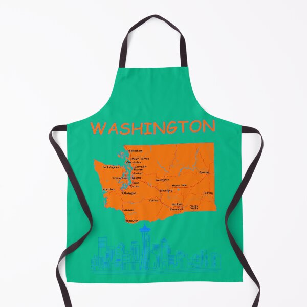 Item preview, The Evergreen State Vibe, Classic Washington Map & Seattle Skyline designed and sold by mashmosh.
