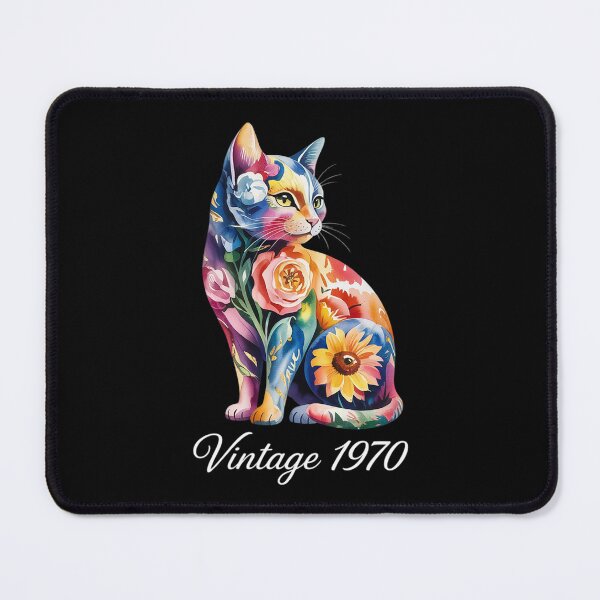 Item preview, Vintage 1970 Floral Flower Cat Lover Happy 54th Birthday designed and sold by KotexTemu.