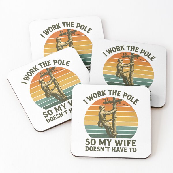 Item preview, Utility Lineman Retro I Work The Pole So My Wife Doesn’t Have To designed and sold by hemagamo.
