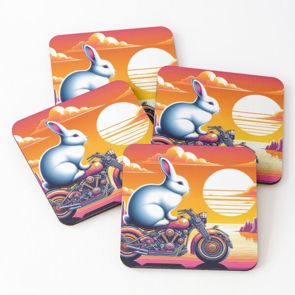 Item preview, Sunset Rider Bunny – Retro Motorcycle Fantasy Illustration designed and sold by Dogandesighn.