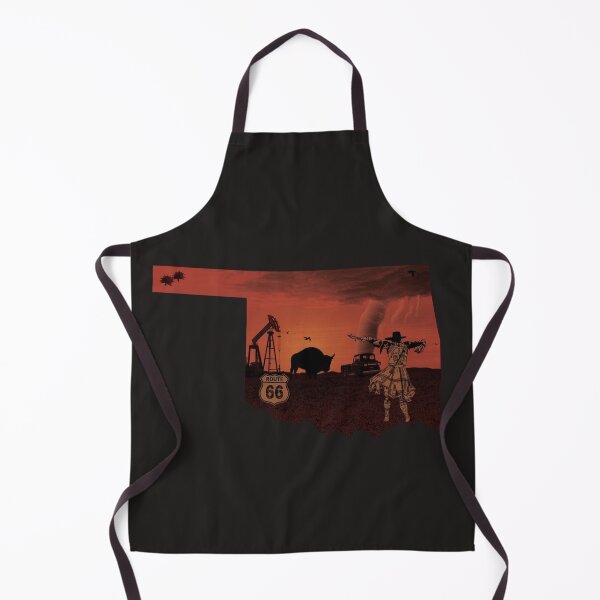 Item preview, Oklahoma Silhouette Route 66 Sunset with Bison Cowboy Oil Pump Jack designed and sold by TitanRN.