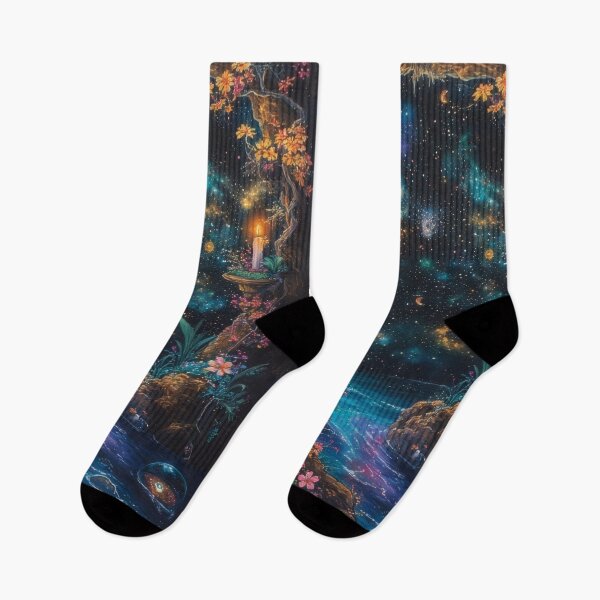 Item preview, Starry night over a peaceful waterscape with candles designed and sold by Mianku | Für das Leben.