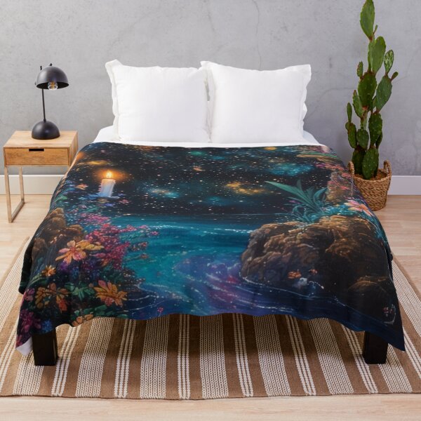 Item preview, Starry night over a peaceful waterscape with candles designed and sold by Mianku | Für das Leben.