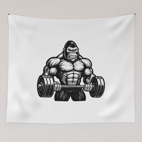 Item preview, Muscular Gorilla Weightlifting Design designed and sold by Khatare.