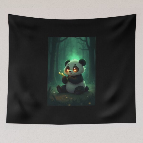 Item preview, Cute Dark Anime Panda – Sugarcane Aura Moment designed and sold by OhmAuraArt.